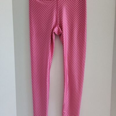 Pink Leggings Terez Womens PINK Chevron Hi-Shine Leggings Size Small NEW